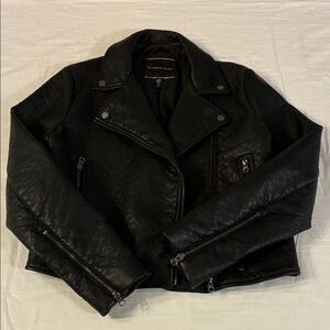 Victoria's Secret Black Faux Leather Jacket size Medium 170/96A